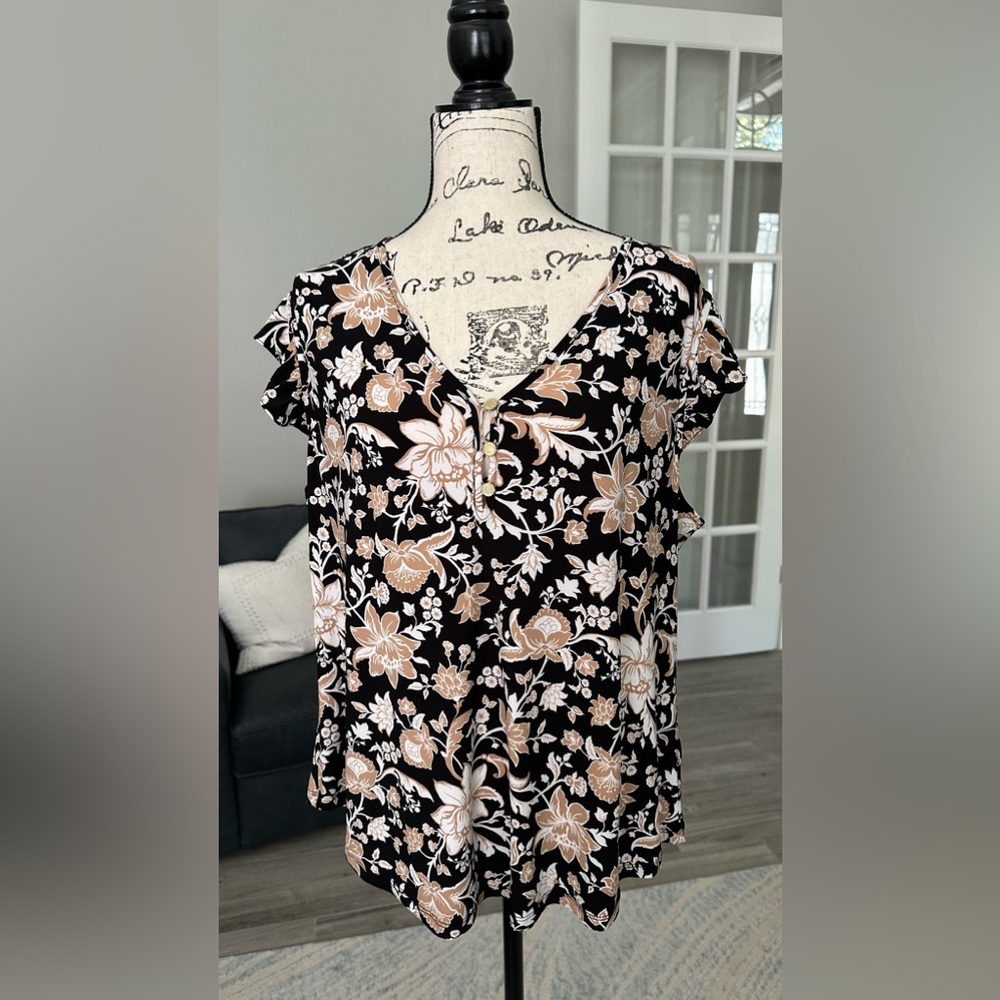 Anne Klein short sleeve top XL ￼